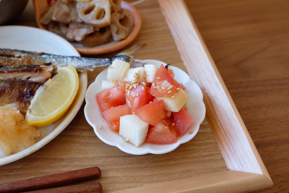 長芋とトマトのごまポン酢【平日の時短ごはんレシピ】