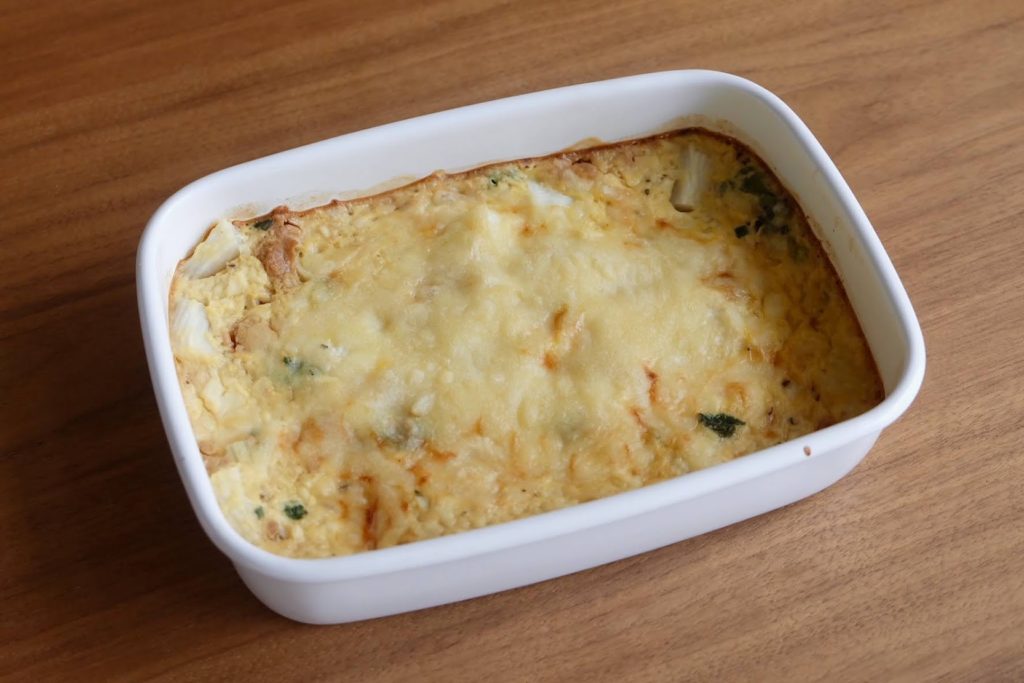 とろとろ♪長芋と豆腐の和風グラタン【週末の作り置きおかずレシピ】