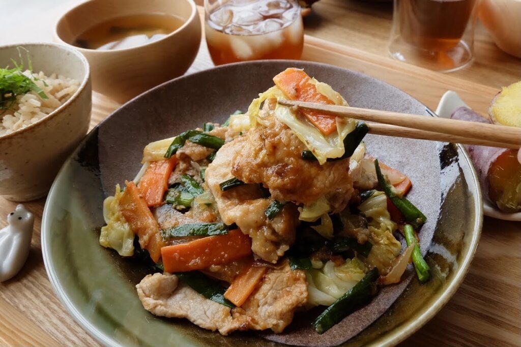 簡単♪野菜がとれる生姜焼き【平日の時短ごはん】