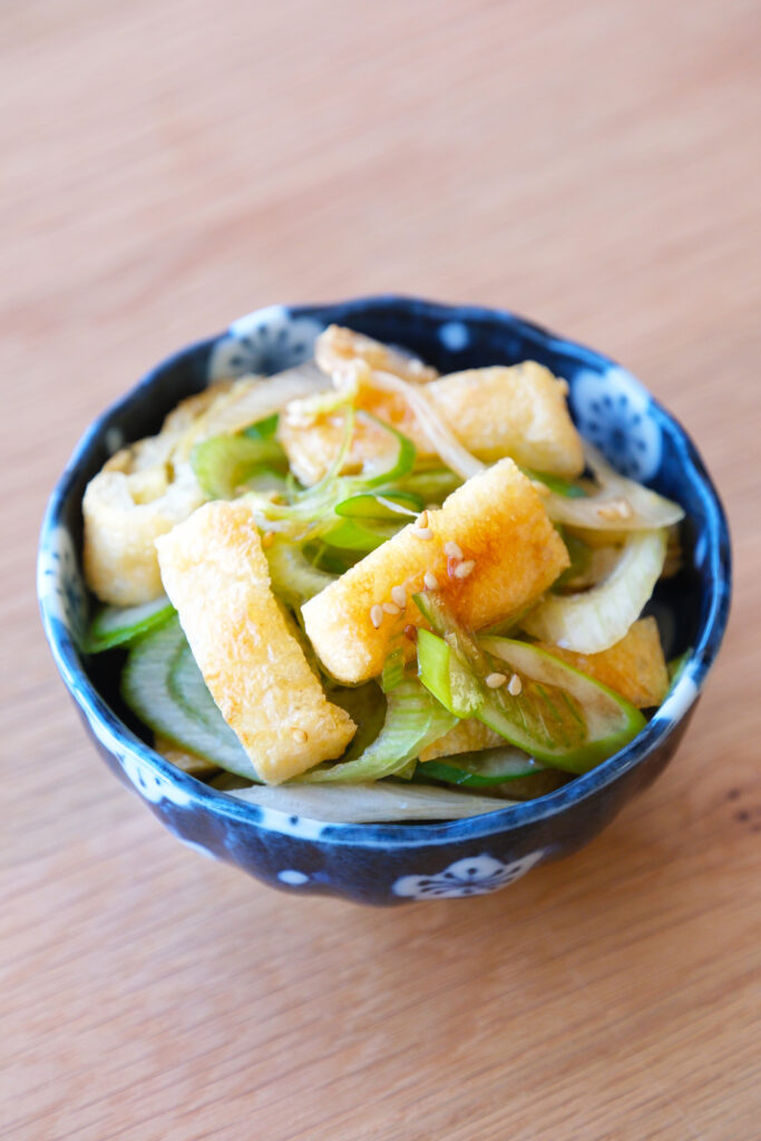 長ねぎとカリカリ油揚げのナムル【平日の時短ごはんレシピ】