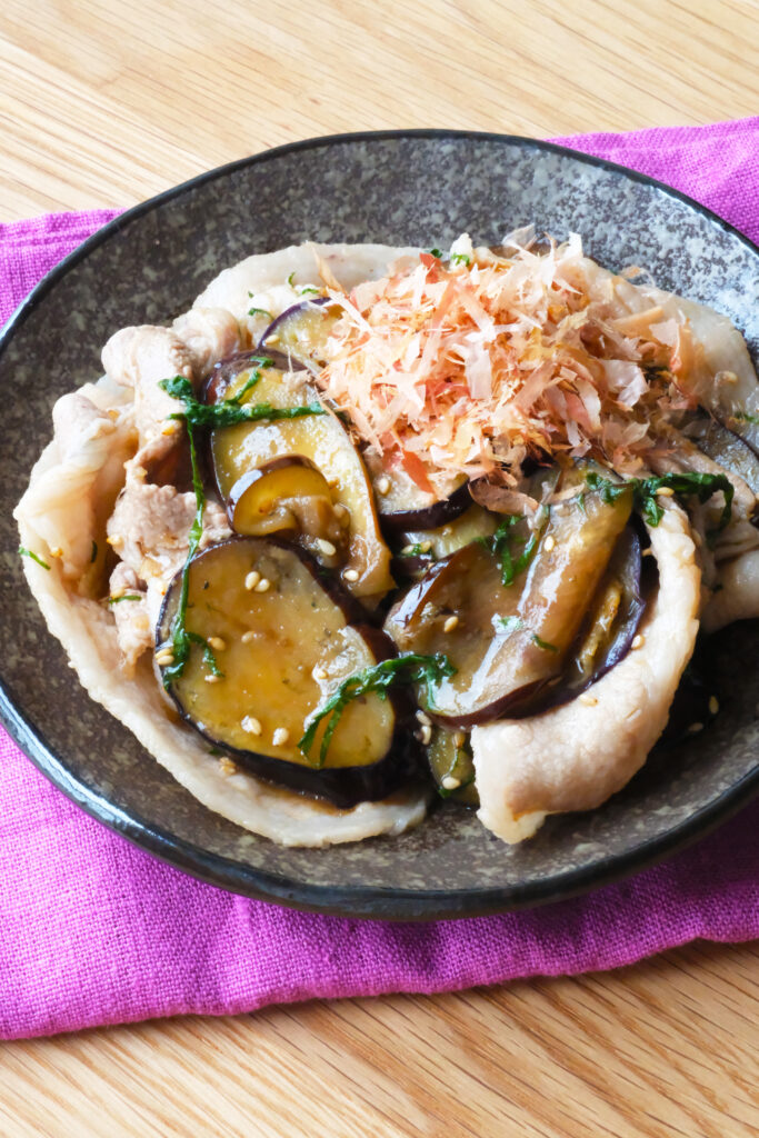 焼きなすのさっぱり豚しゃぶ【平日の時短ごはんレシピ】