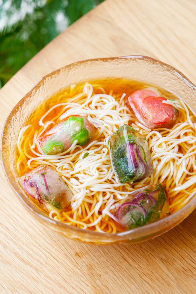 薬味氷のぶっかけそうめん